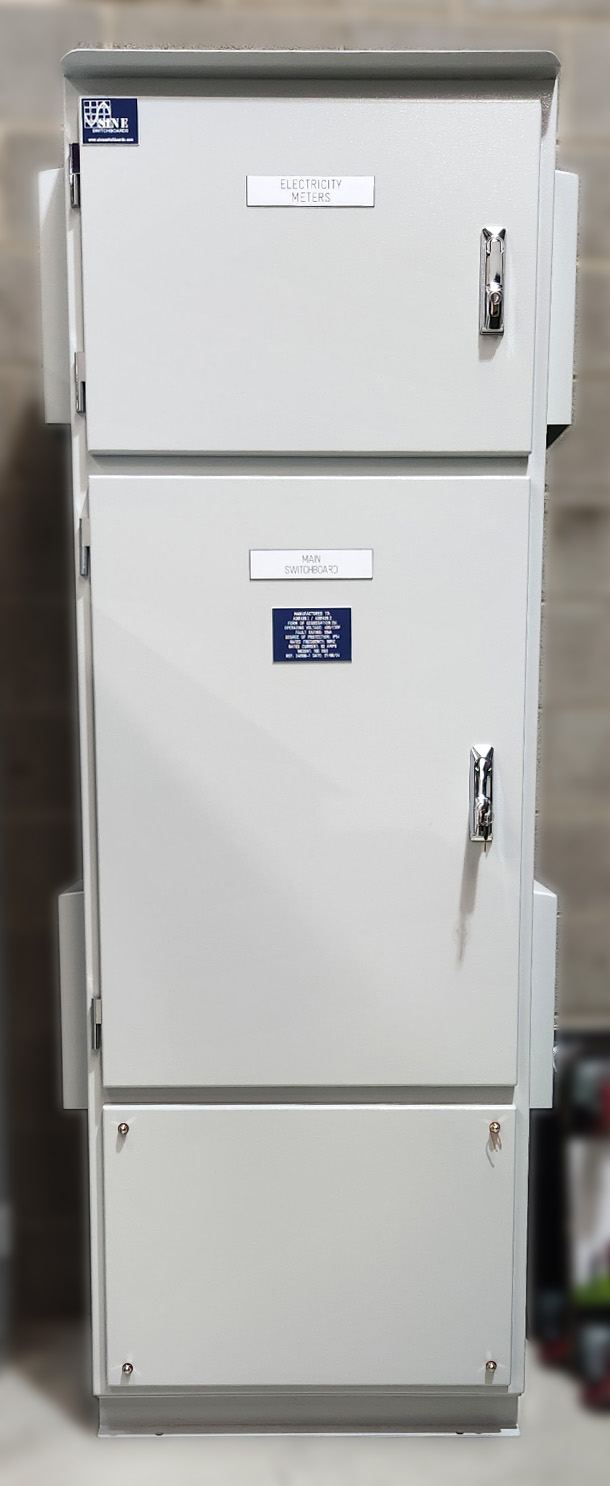 IP56-rated electrical switchboard with a weather-resistant enclosure, sealed cable entries, and corrosion-protected hardware for outdoor or harsh environment installation