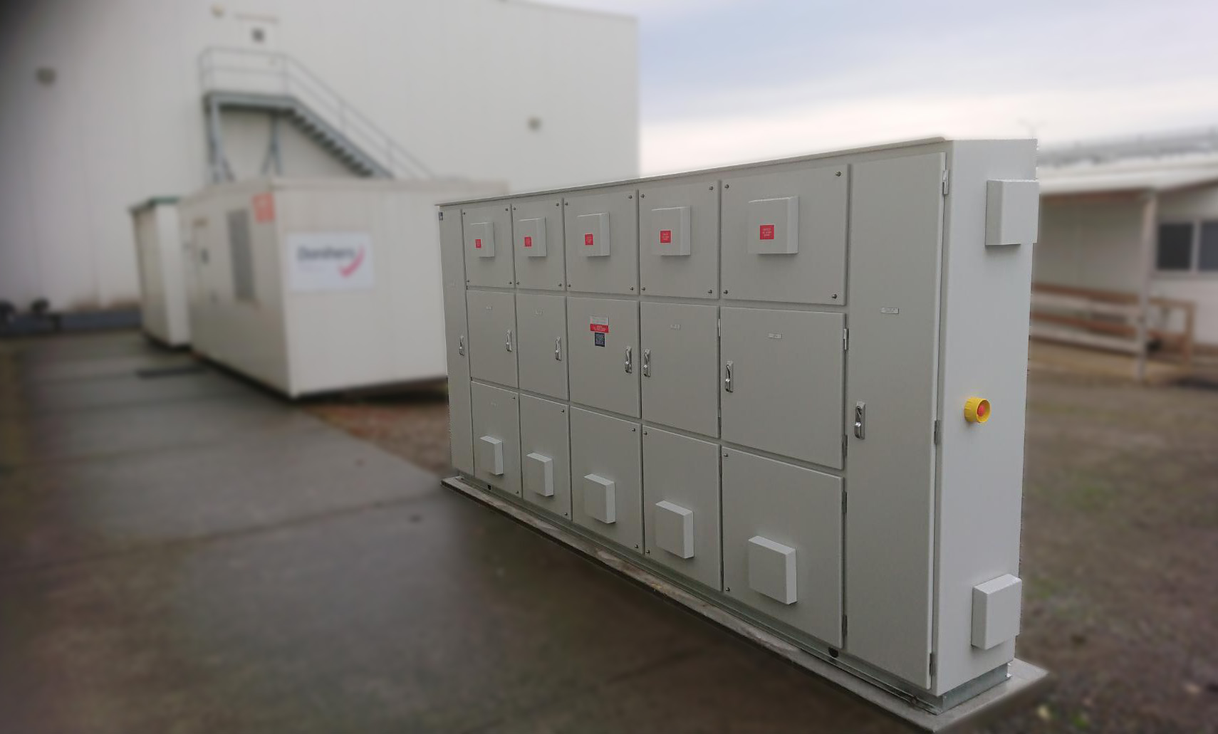 Meter panel / metering board with neatly labeled circuit connections in a commercial setting